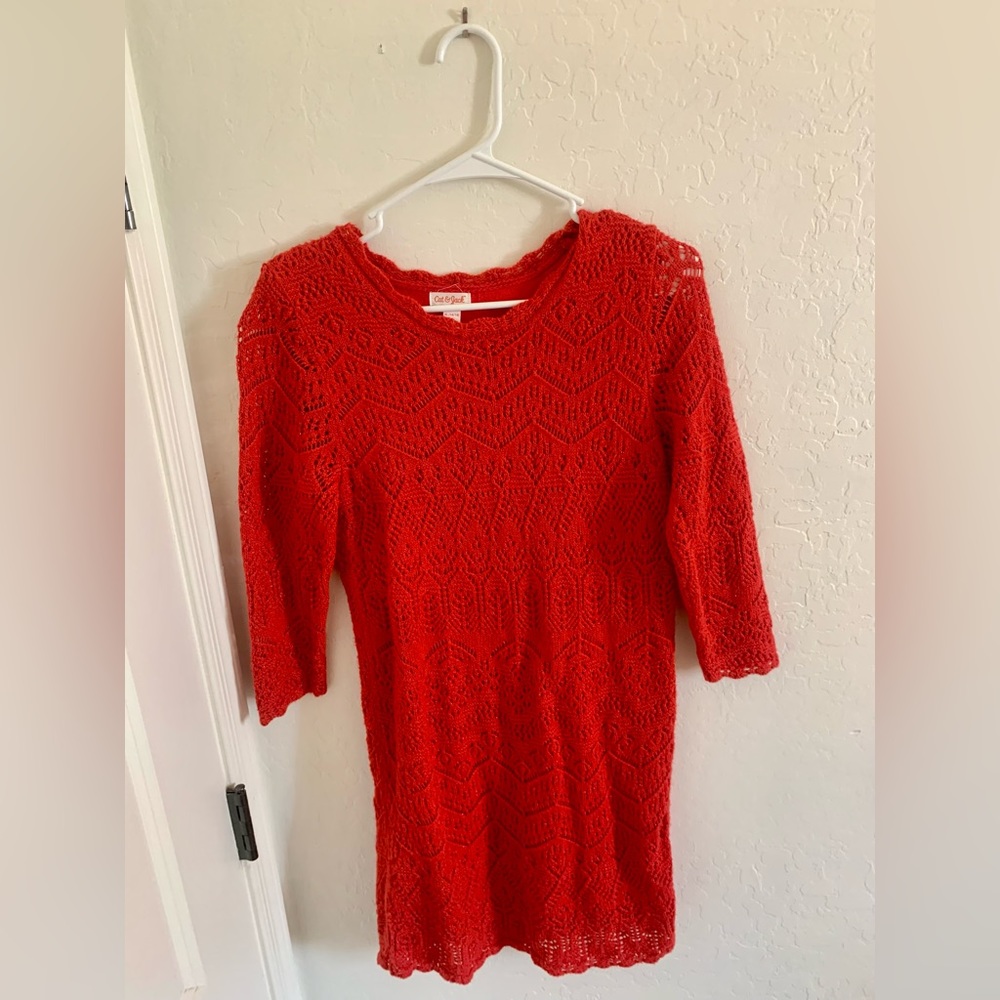 Cute Red Knit Dress
